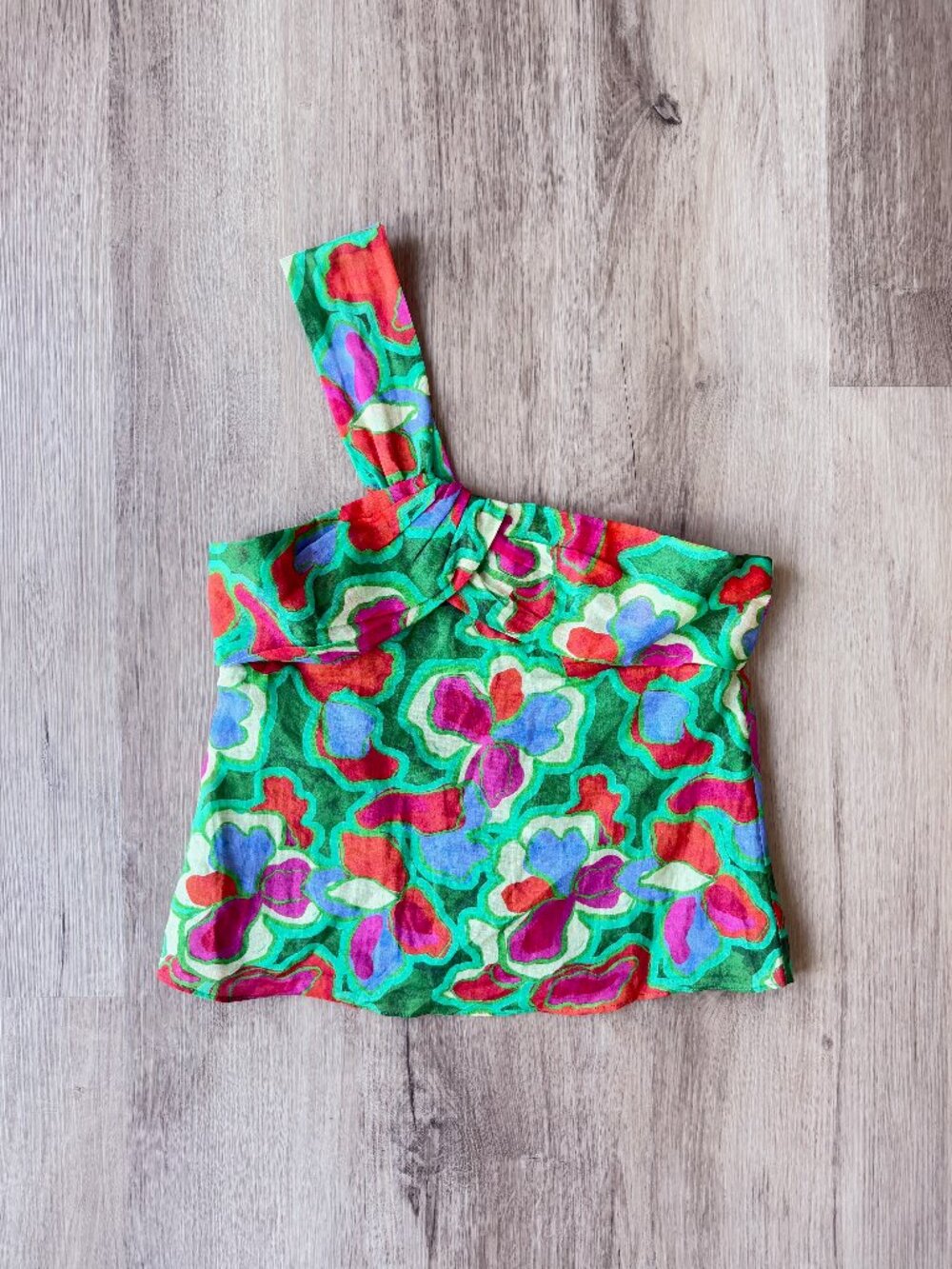 Amanda Uprichard One-Shoulder Sleeveless Mallorca Top SMALL